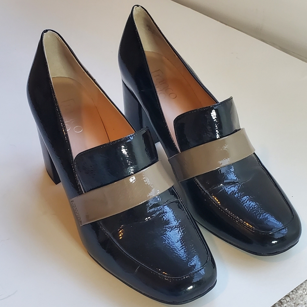 Franco Sarto Karter pumps, Size 10, Black With Taupe Band